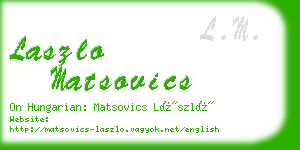 laszlo matsovics business card